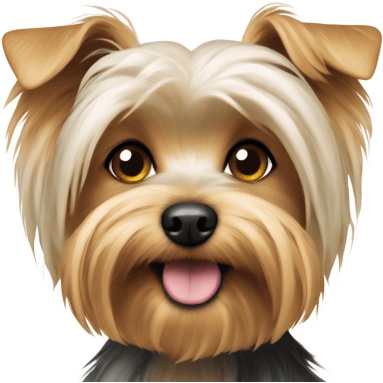 White Yorkie dog with floppy ears emoji