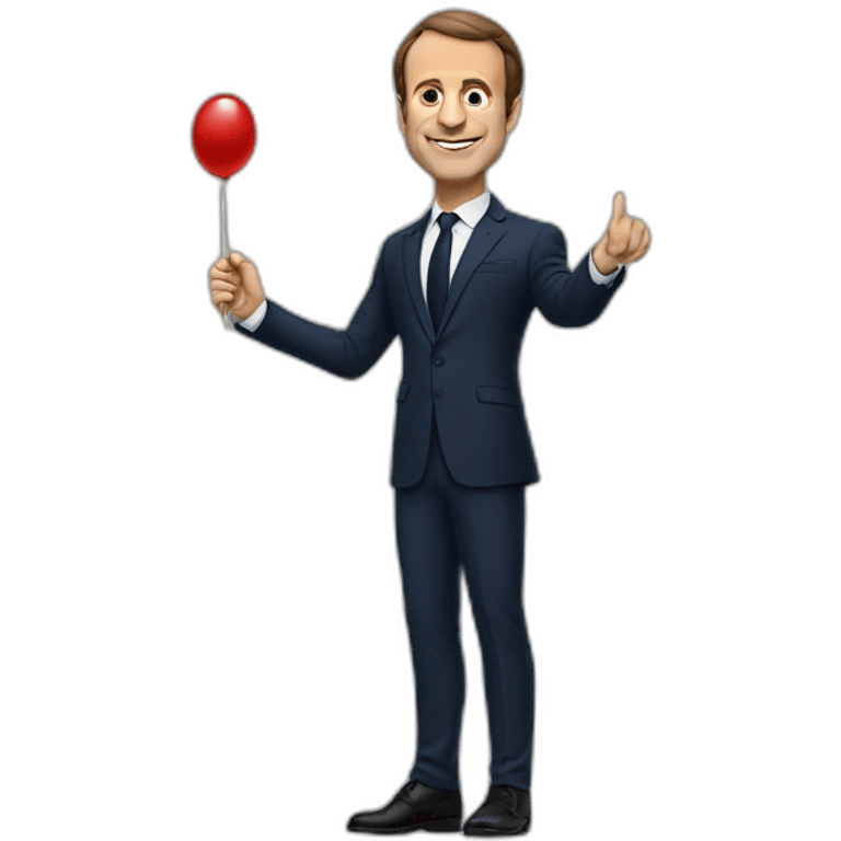 Macron qui fait la bise à un pied emoji