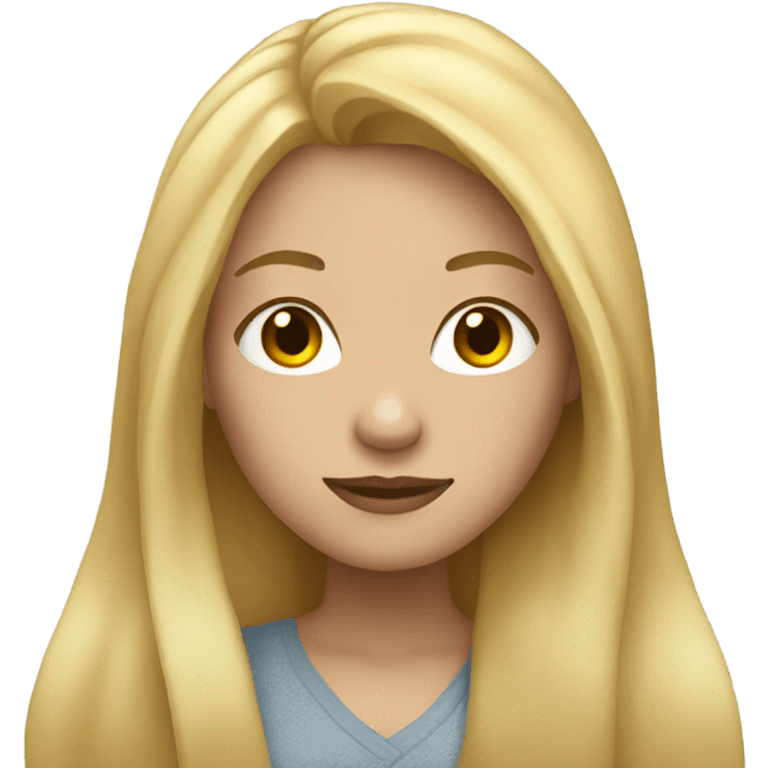 Woman with long blond hair and light skin emoji