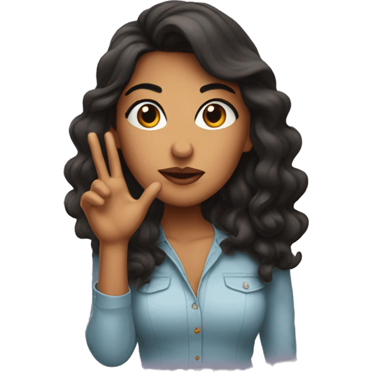 Latina girl blowing a kiss emoji