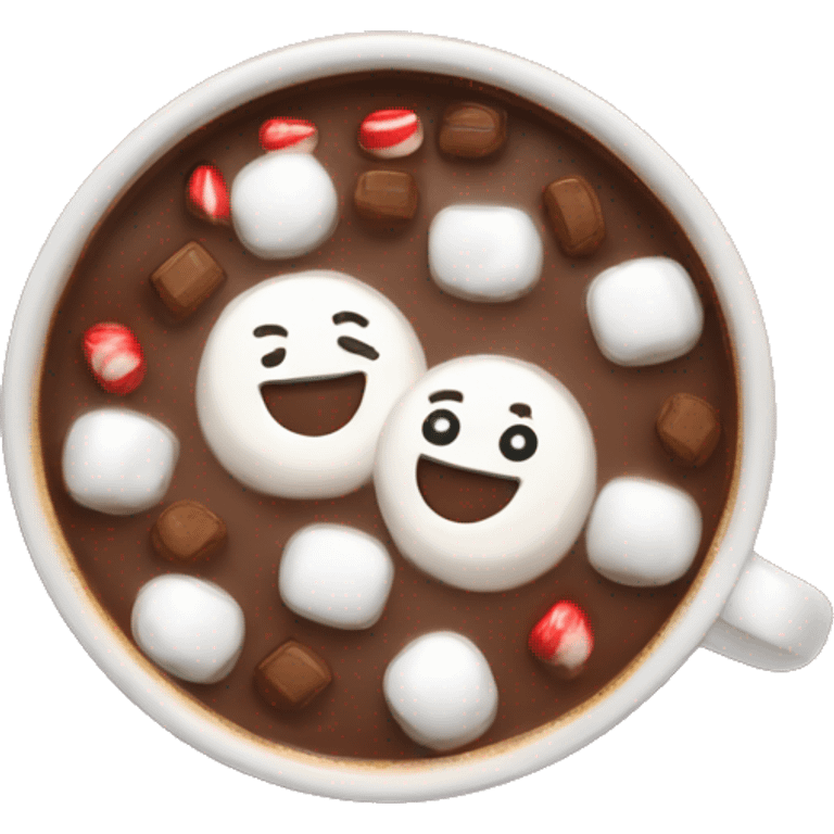 Hot chocolate with marshmallows Christmas themed  emoji