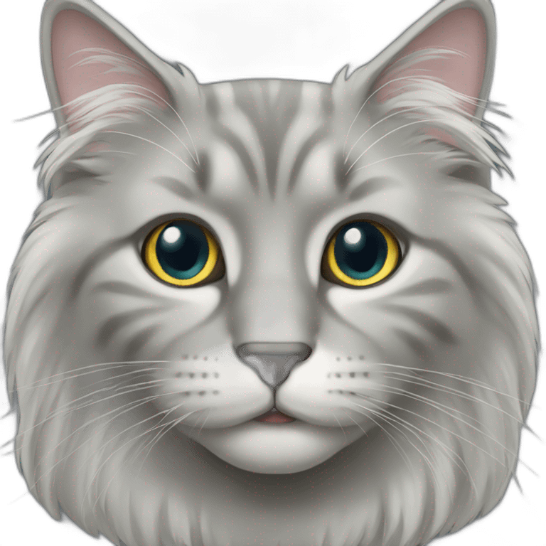 Grey long-haired cat emoji