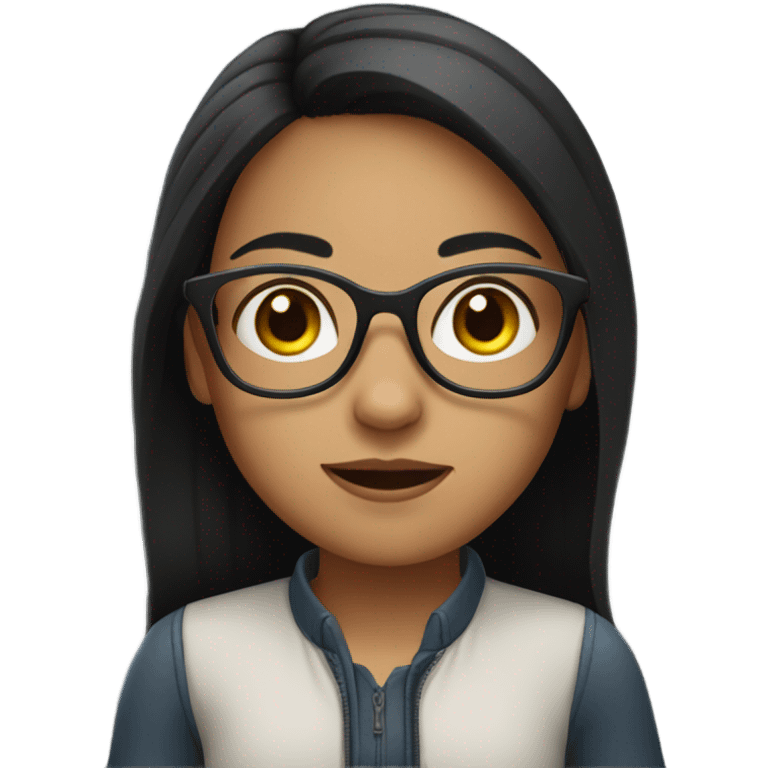 girl with dark hair and glasses emoji