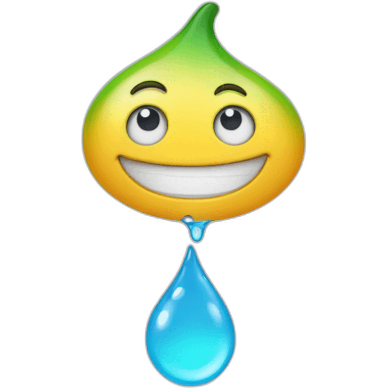 cheerful droplet emoji