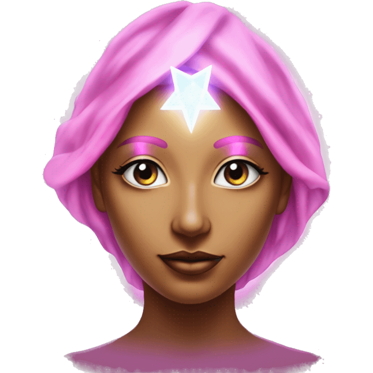 Pleiadian radiant glowing diva woman female third eye pink emoji