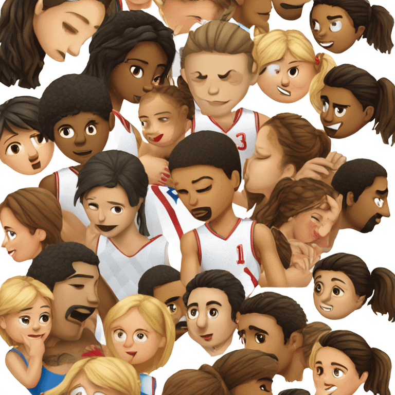 basquetball player number thirty two kissing an Argentinean girl ten emoji