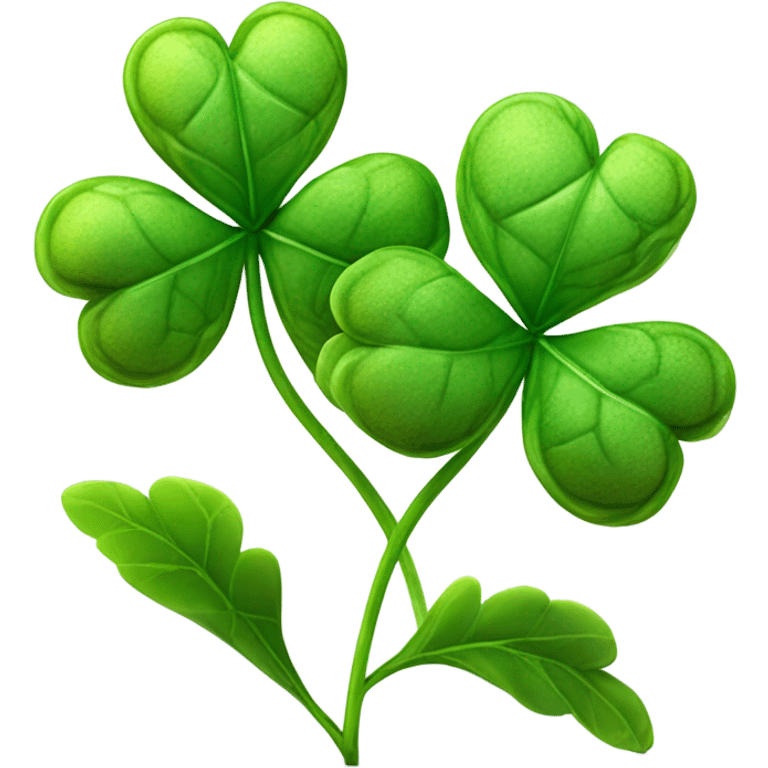 3D four leaf red clover emoji