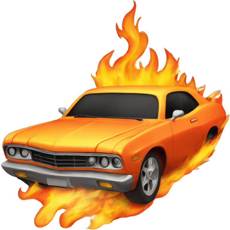 Car shooting flames  emoji