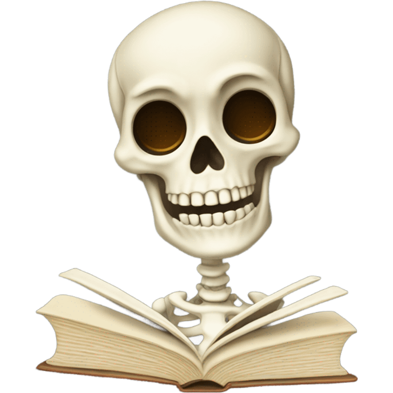 Skeleton with book emoji