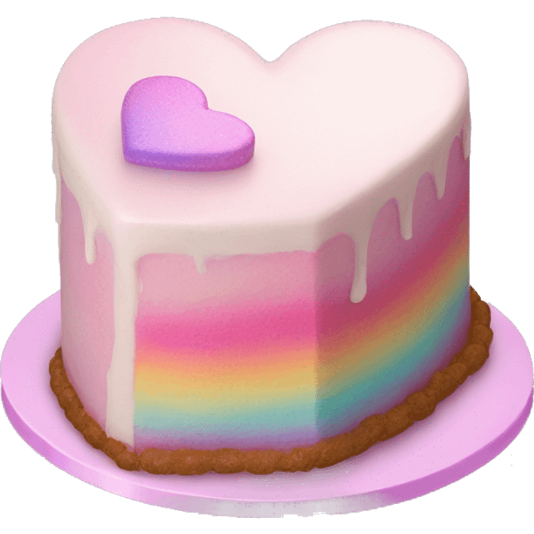 Iridescent heart shaped cake emoji