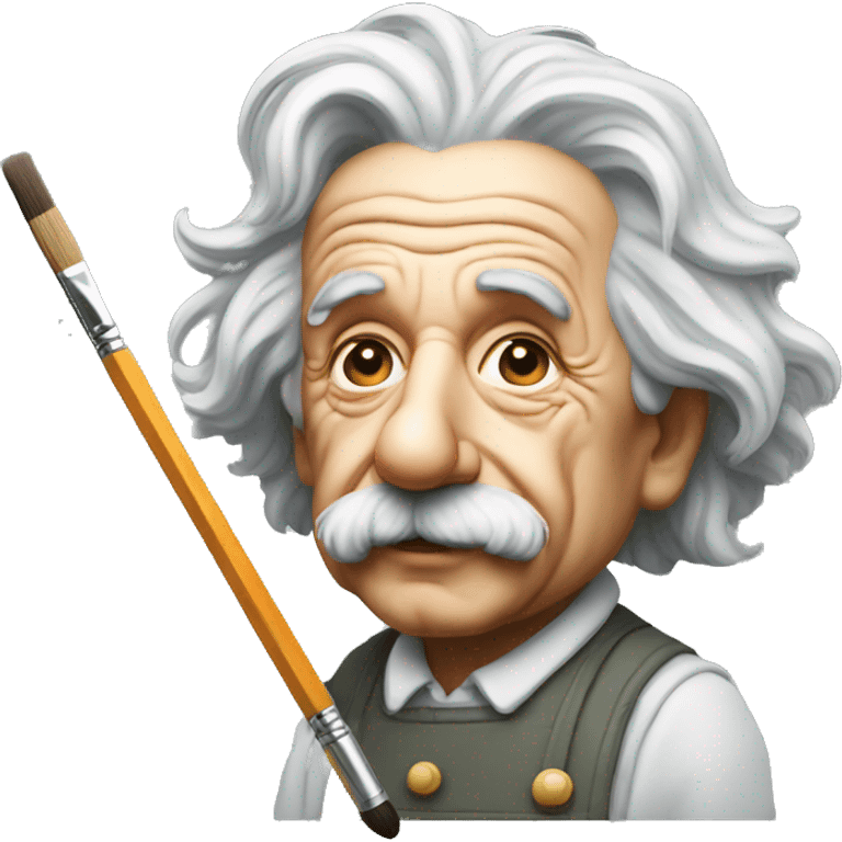 painter albert einstein paints emoji