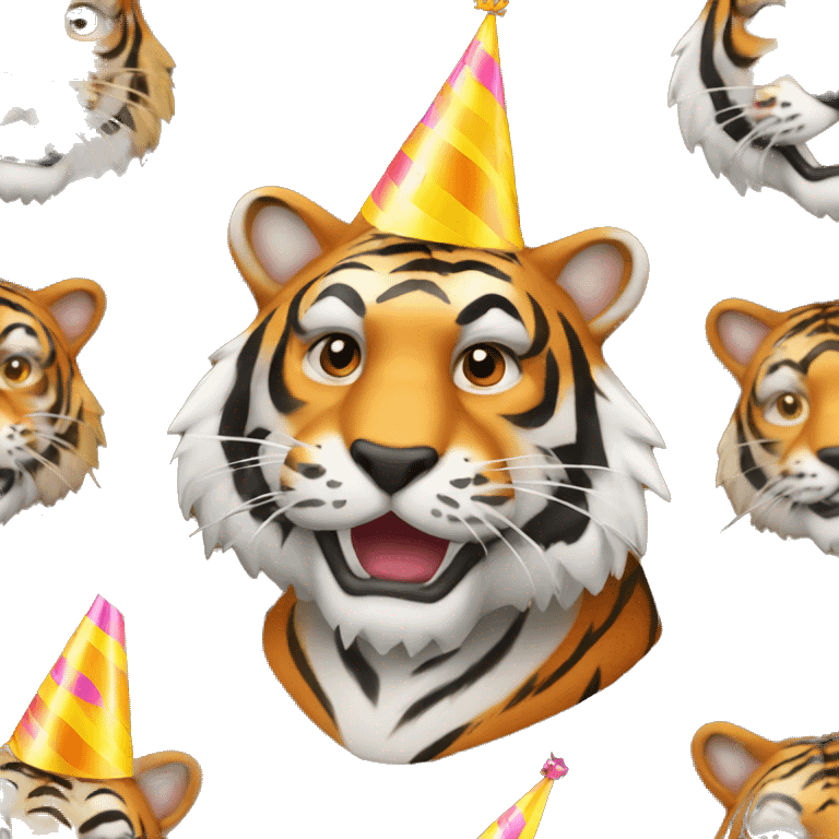 tiger wearing a party hat  emoji