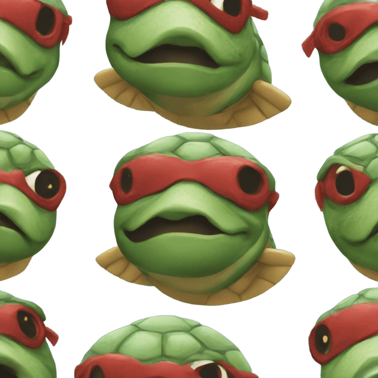 A turtle with red mask emoji