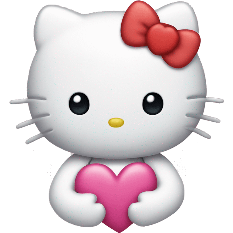 hello kitty with heart emoji