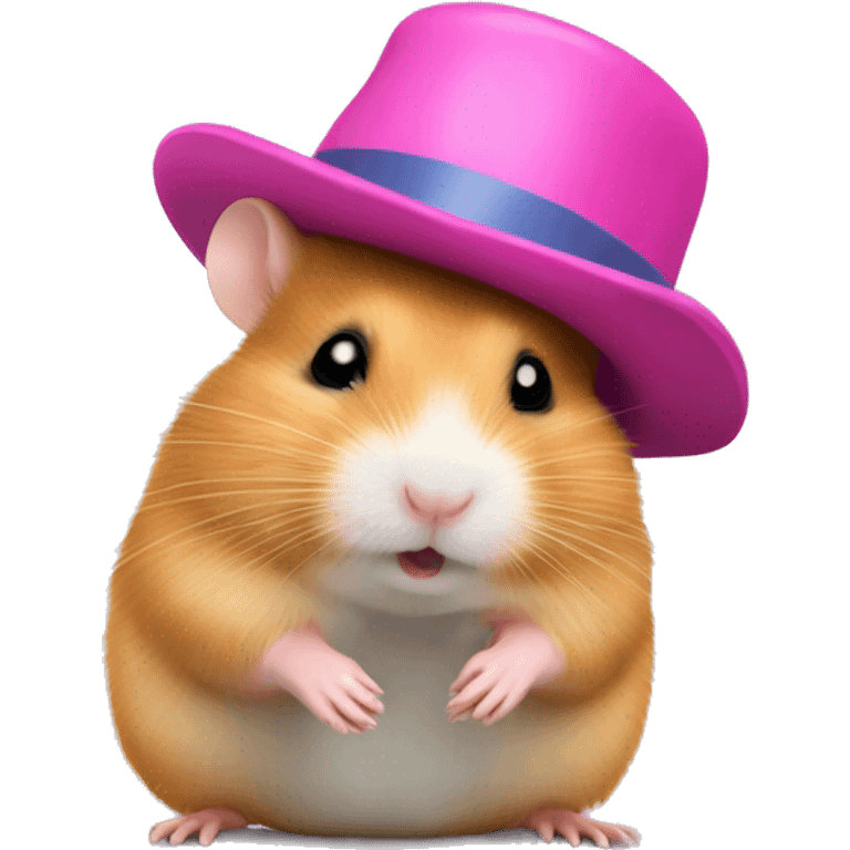 Hamster med rosa hatt emoji