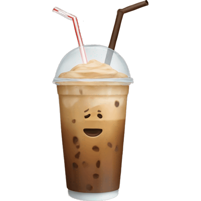 iced coffee with beige straw emoji