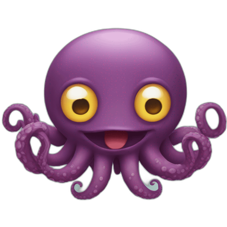 Cute kraken cute face eyes close medidating emoji