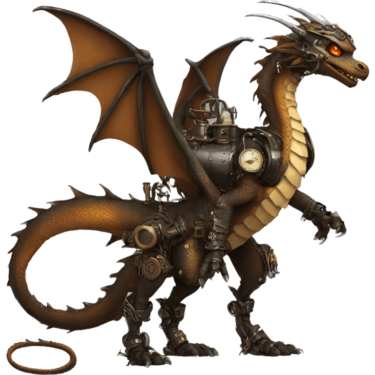 Steampunk Dragon full body emoji