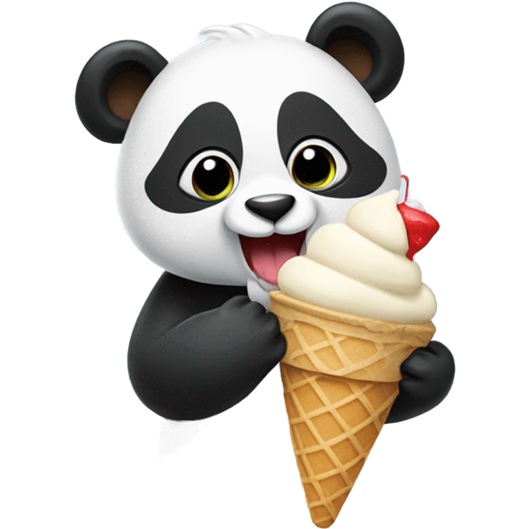 Panda eating ice cream emoji