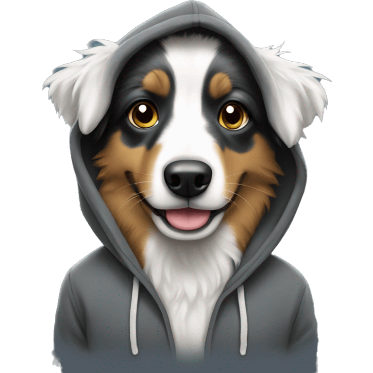 Mini Aussie in a hoodie emoji