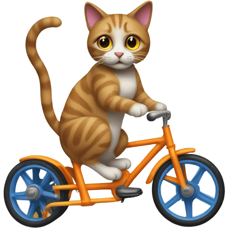 Cat riding a tricycle ￼ emoji