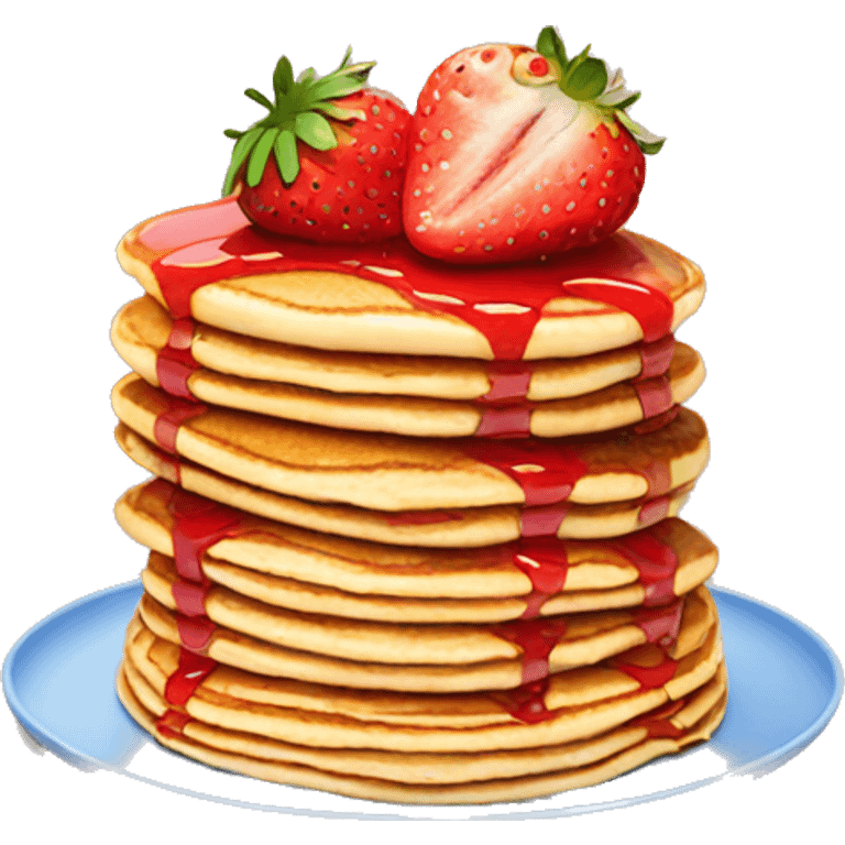 Strawberry topped pancake stack emoji