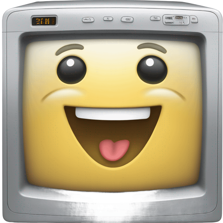 Smiling microwave emoji