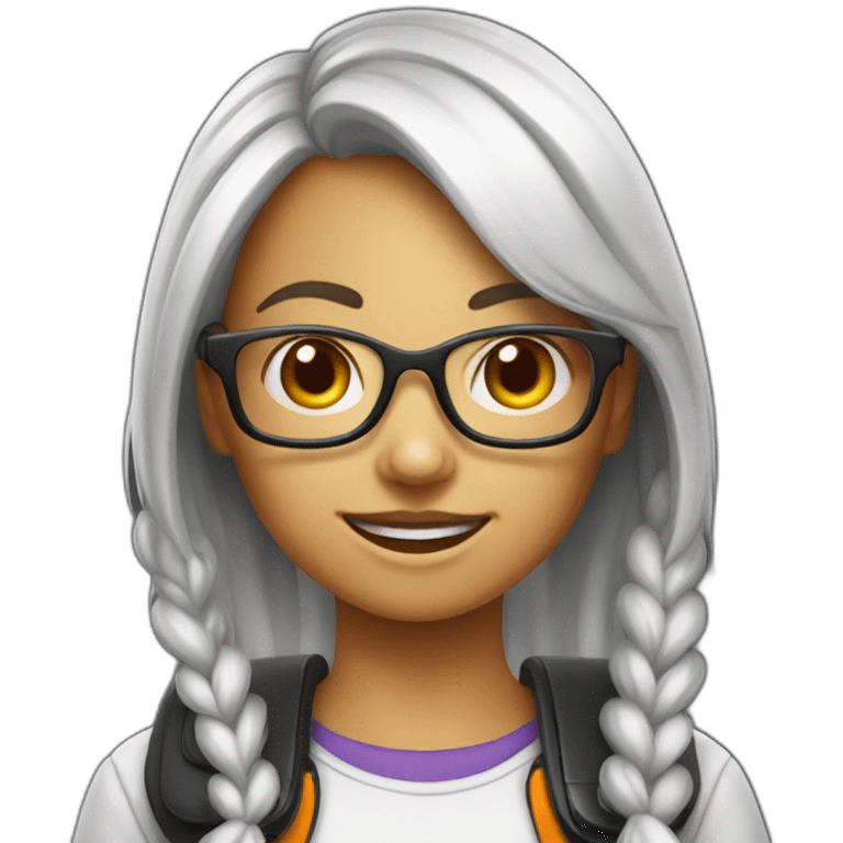 Girl nerd with gamepad  emoji