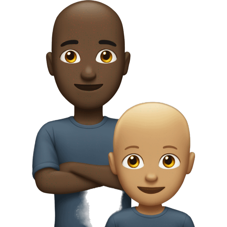 Two black men in love. One bald. One with blond curly hair.  emoji