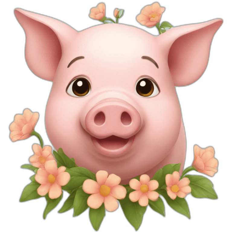 Pig with flowers emoji