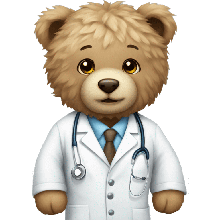 cute fluffy doctor teddy bear emoji