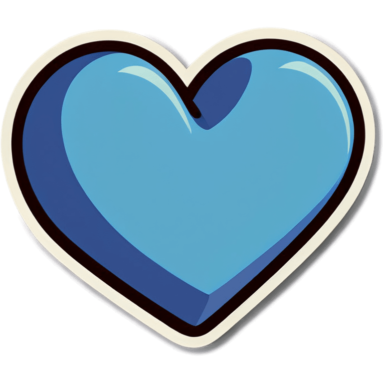 Pop art blue heart  emoji