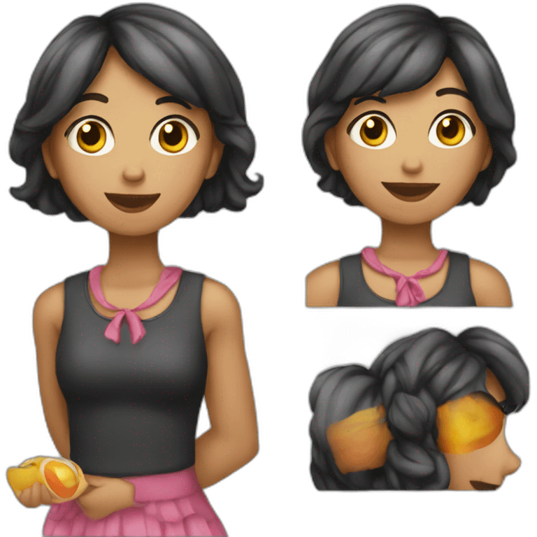 Balloons con niña morena emoji