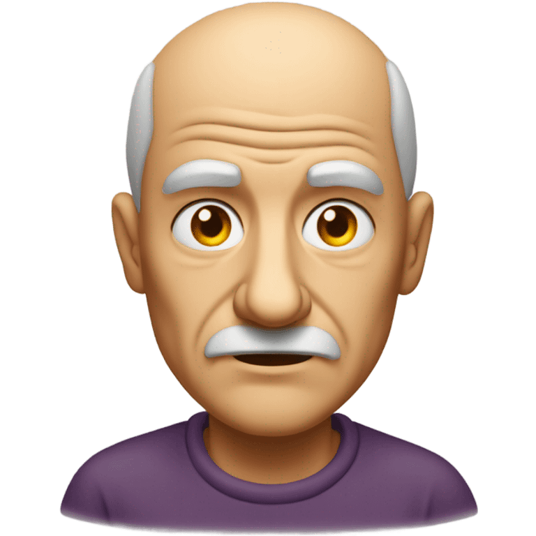 bald old man portrait add a candle on his head emoji