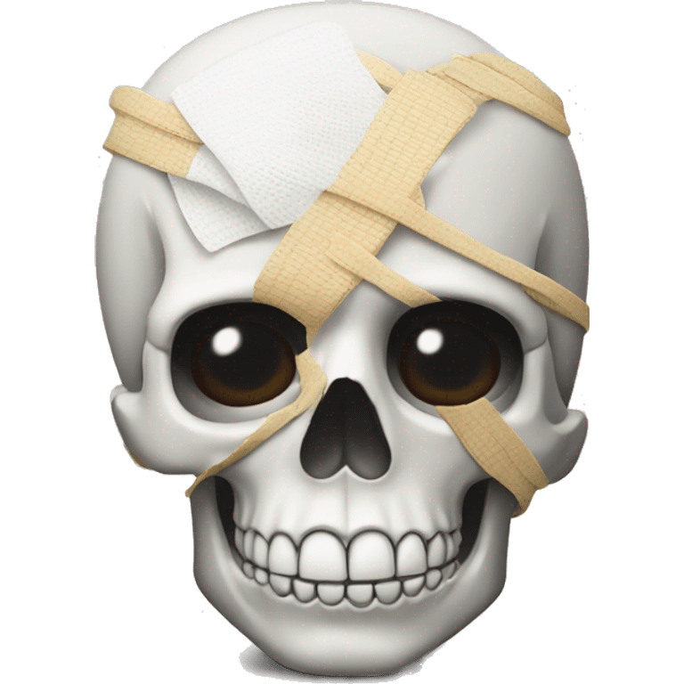 bandage closes eye on a skull emoji