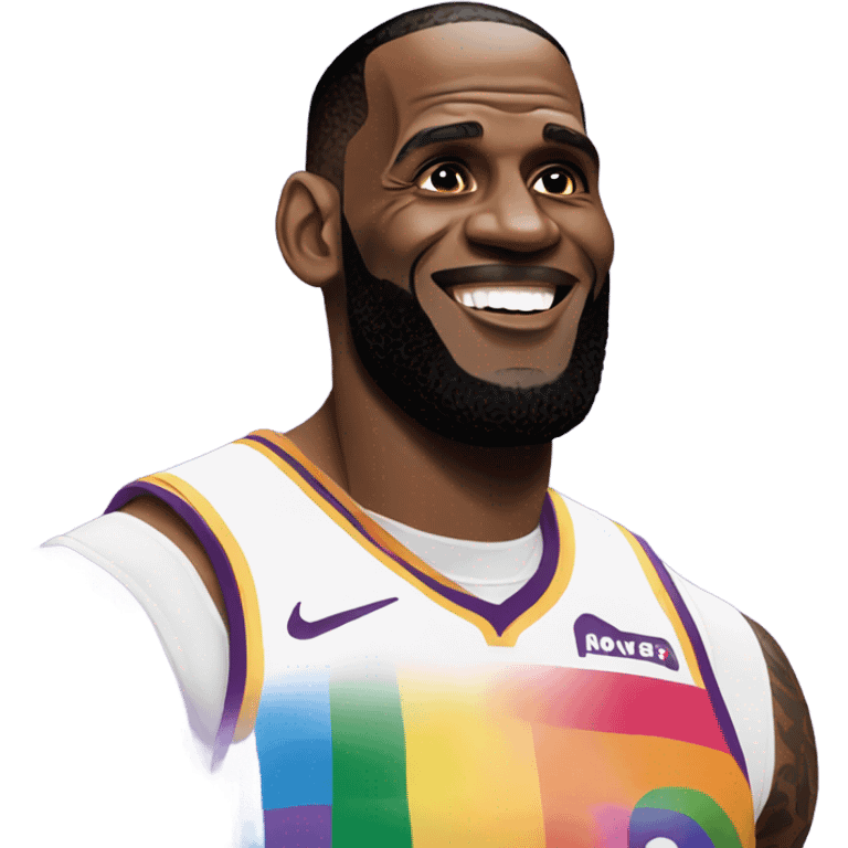 Le brown James celebrating pride month emoji