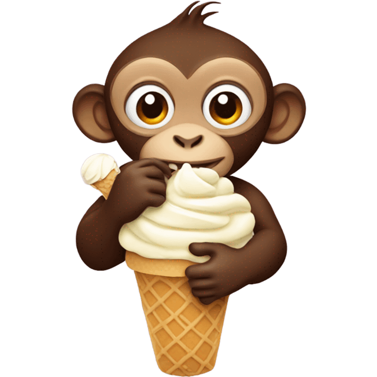 Monkey eating ice cream  emoji