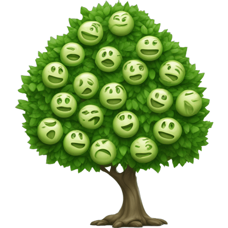 Árbol blanco con esferas verdes  emoji