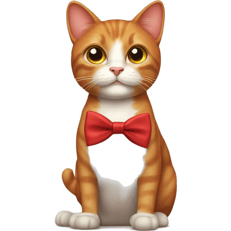 Red cat with bow tie emoji