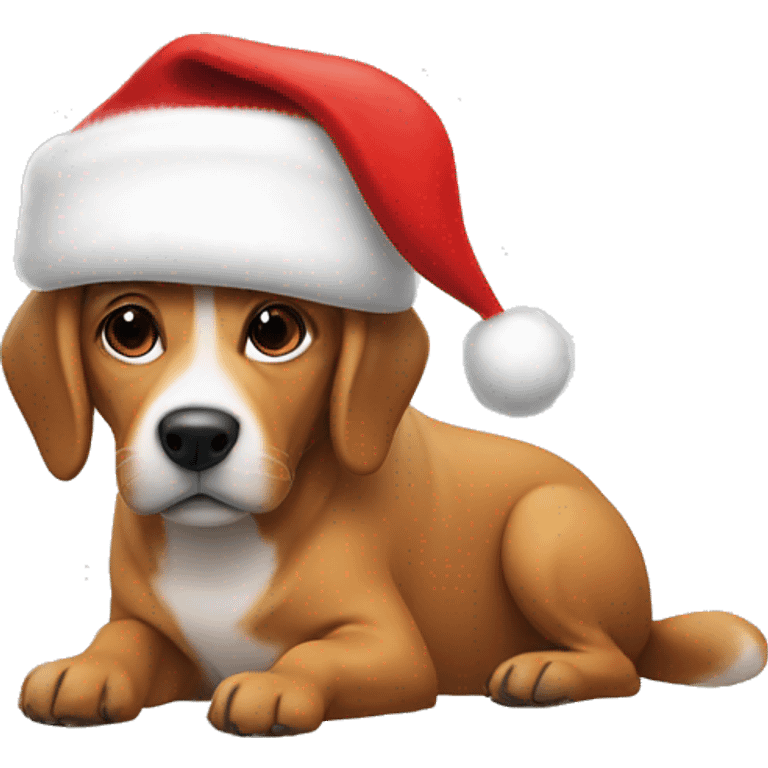 Dog with Santa hat emoji