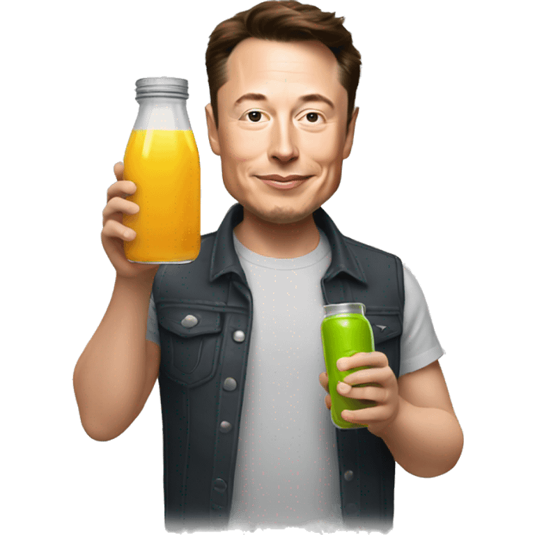 elon musk holding a jar of juice emoji