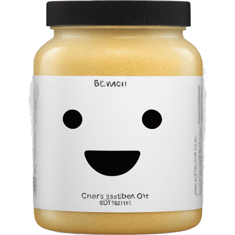 body scrub pot with label emoji