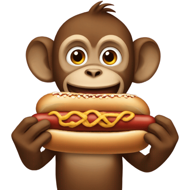 Monkey with a hotdog emoji