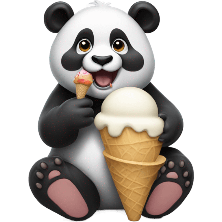 Panda eating ice cream emoji