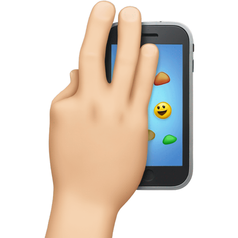 Hand holding a phone  emoji