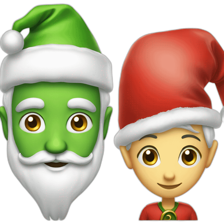 Santa Claus and elf face emoji