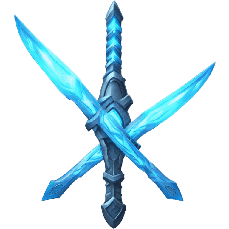 sci-fi multiblade sword-with-blue-ray-blade emoji