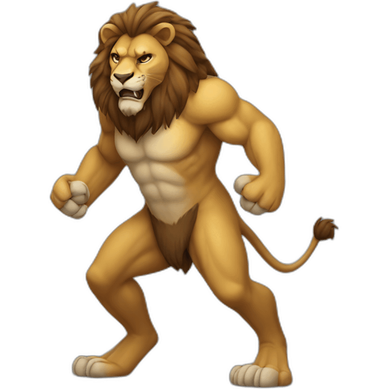 Brutal lion full body emoji