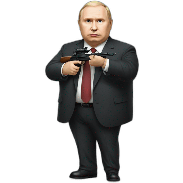 Vladimir Poutine morbidly obese Shooting nobody full body emoji