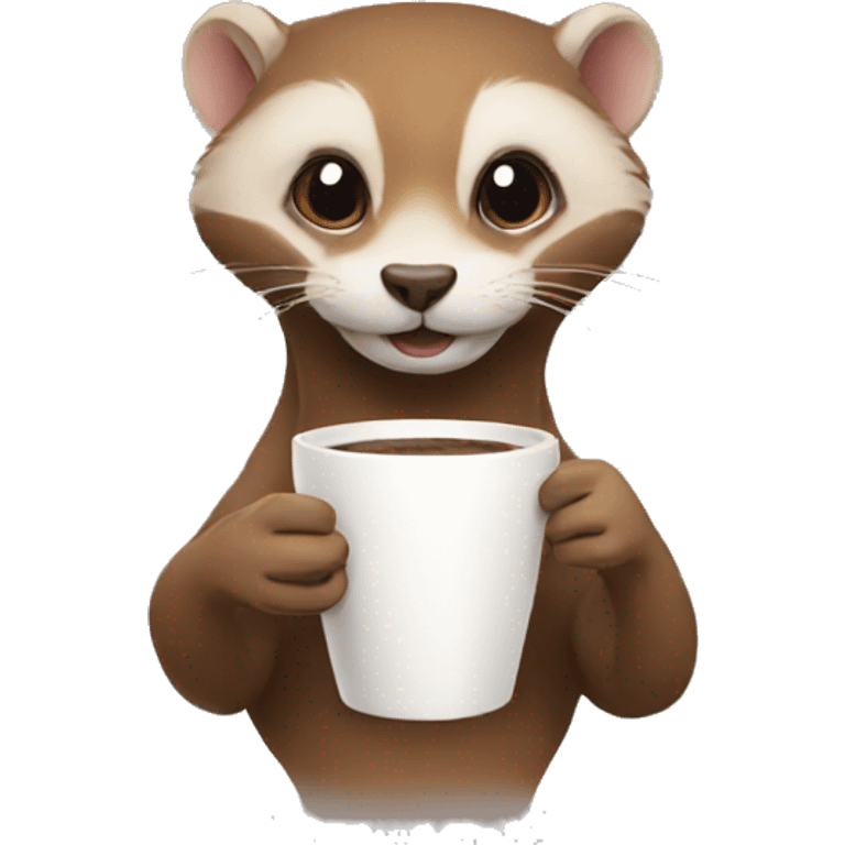 weasel drinking coffee emoji